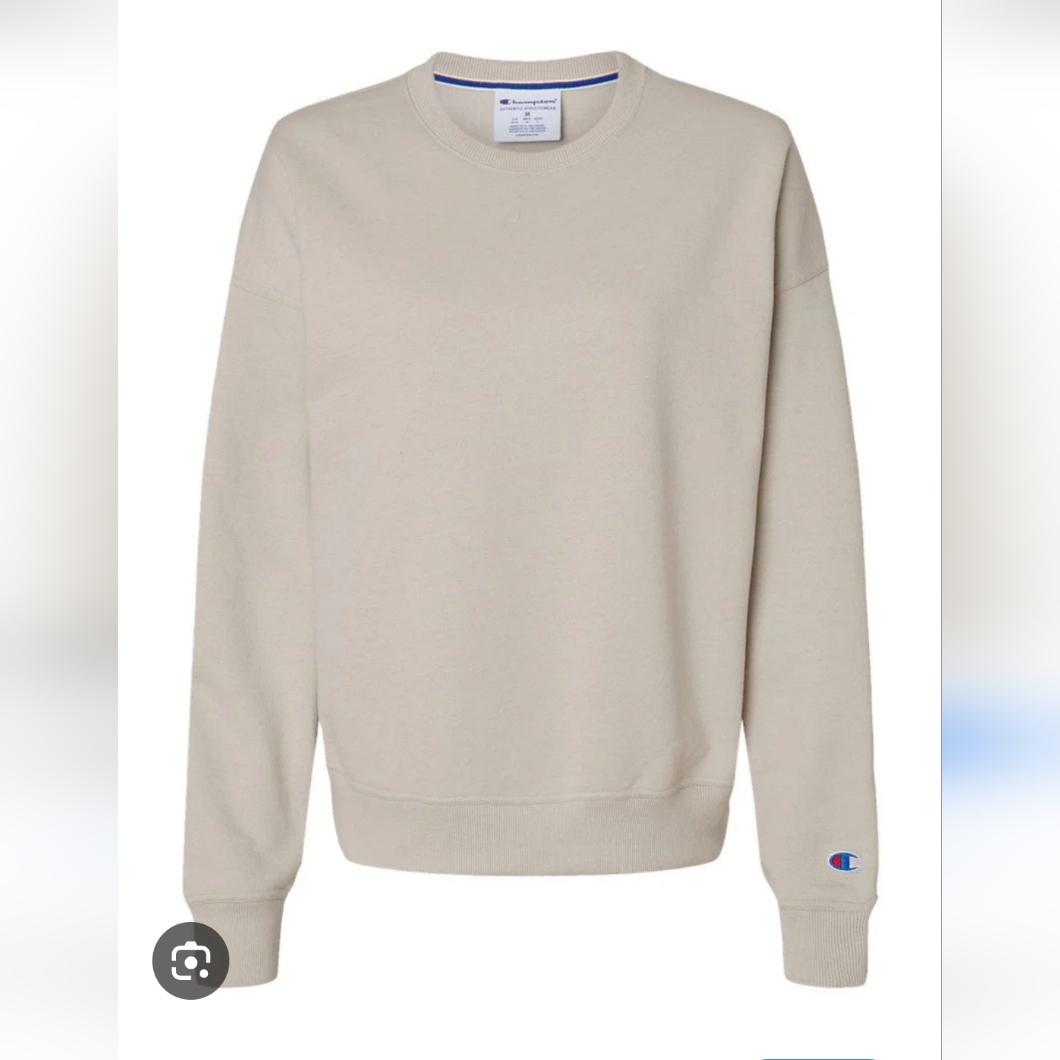 Stunning Womens Cream Champion Crewneck